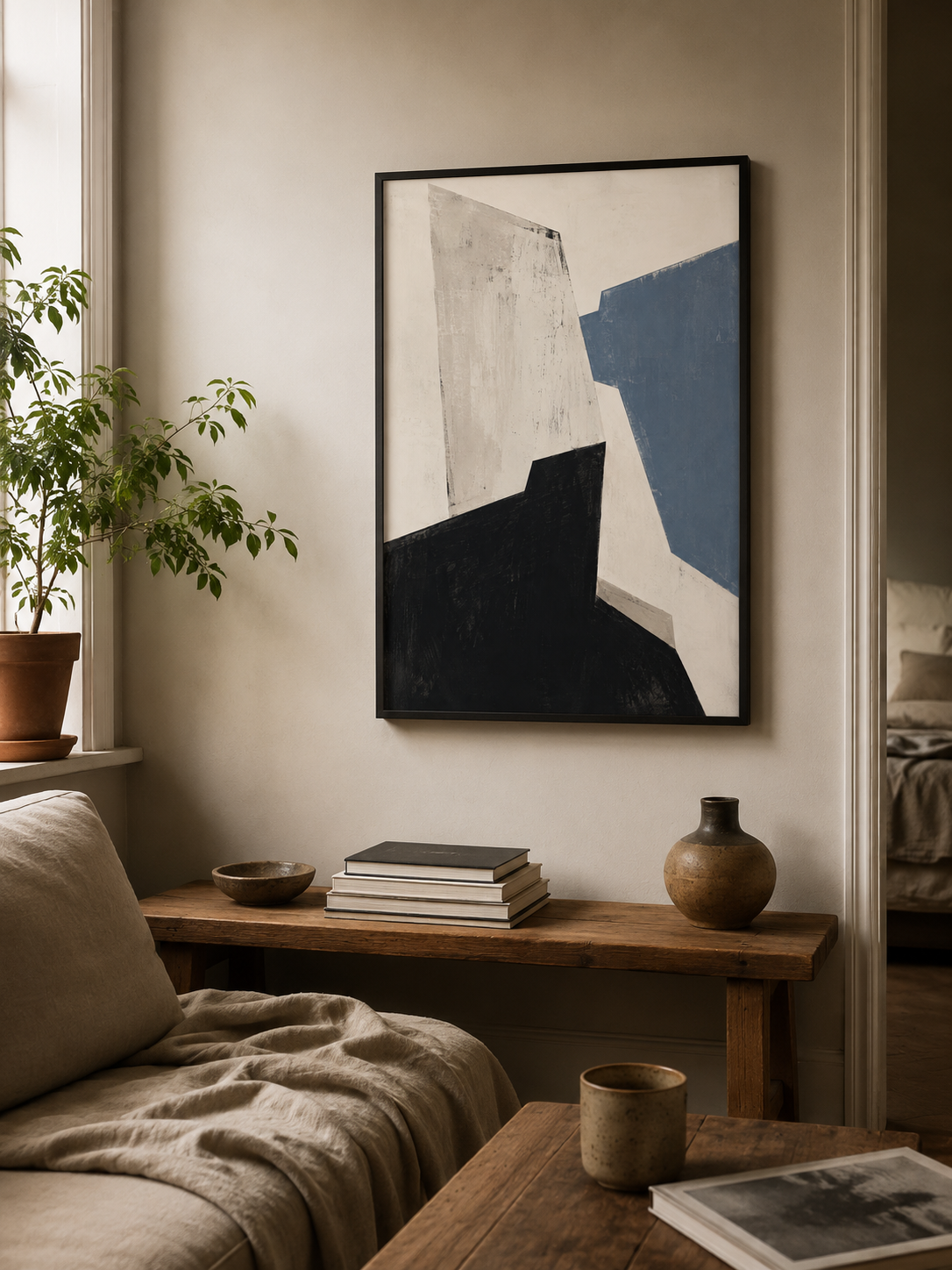 ZELMA poster i ljust vardagsrum